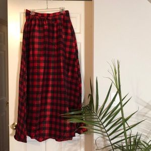 Plaid full length skirt